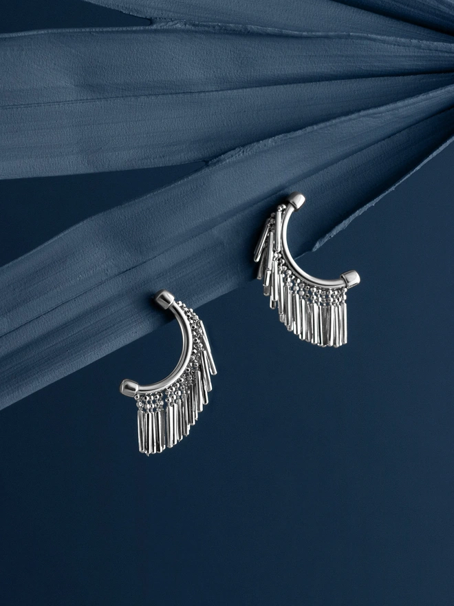 Silver Mini Tassel Earrings