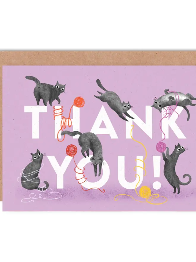 illustrated animal thank you card pack