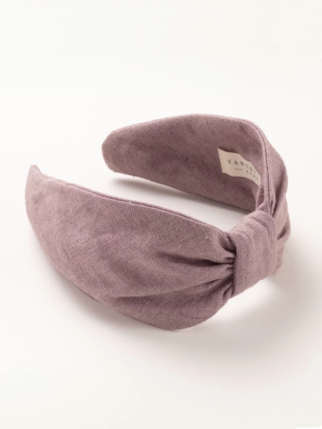 simple headband for women in lilac linen