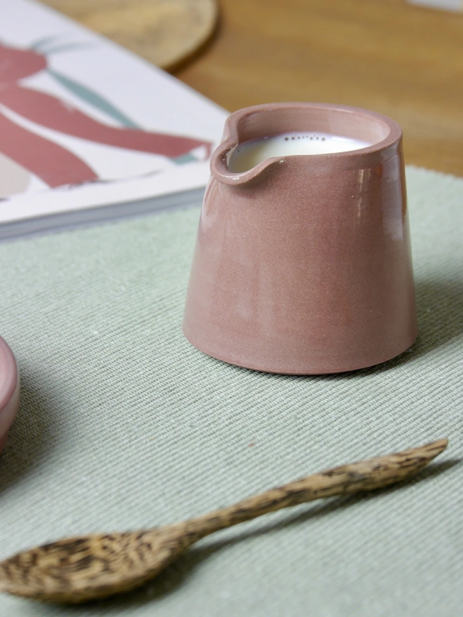 Ceramic Milk Jug in pink