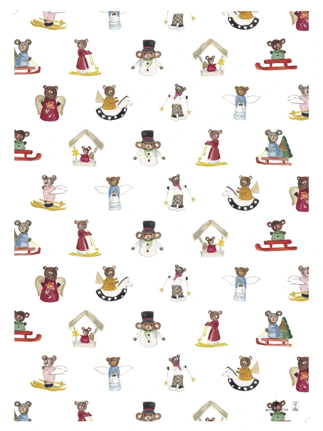 Christmas Bear Gift Wrap 
