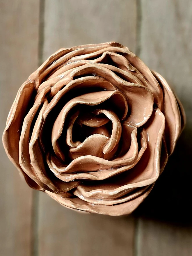 rustic peach ceramic peony rose flower for wall ceramics pottery gift