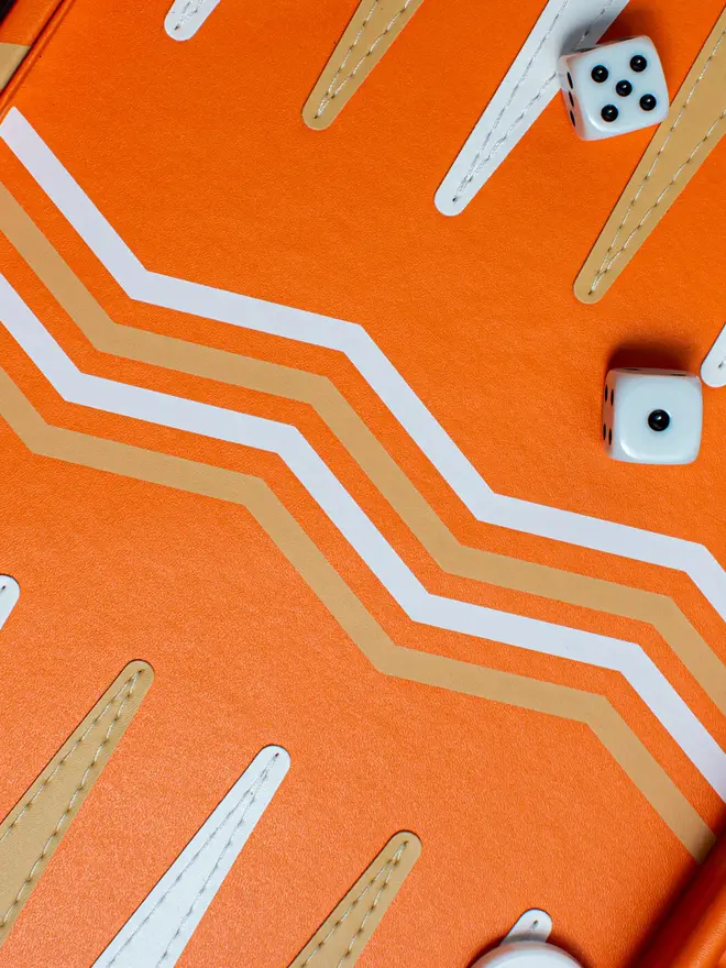 Leather Backgammon Orange
