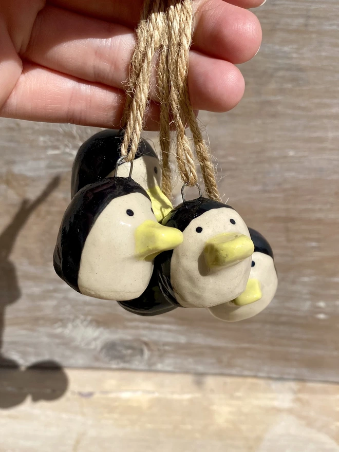 ceramic penguin hanging decoration - hanging