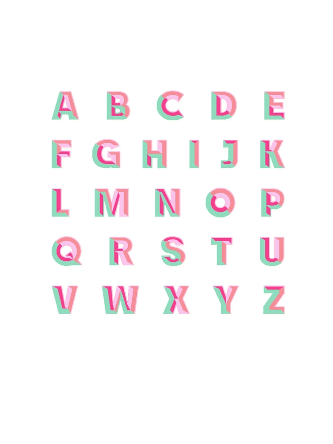 Tropical Initials Full Alphabet