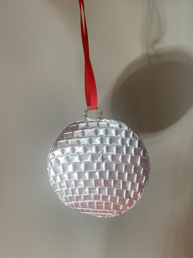 Mirrorball handmade embossed tin metal hanging decorations 