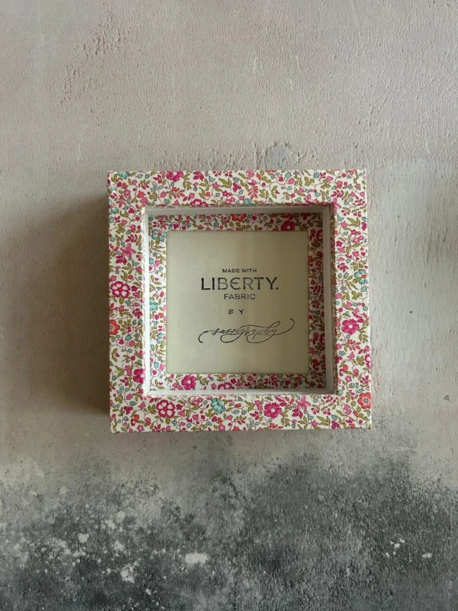 Liberty fabric pink ditsy mini frame