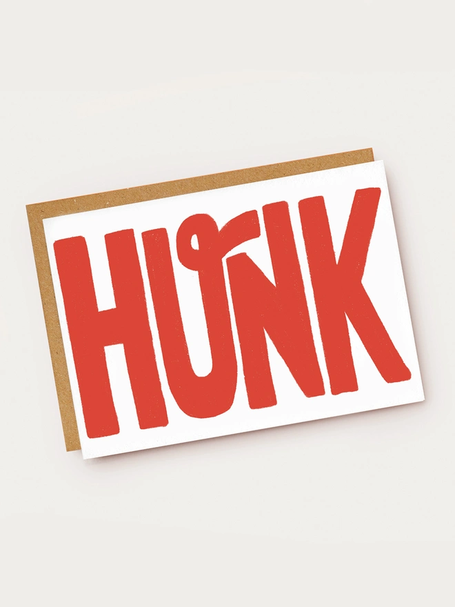 HUNK Valentine's card