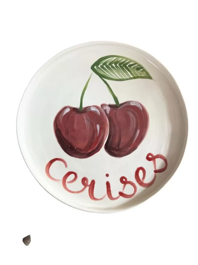 Cerises Plate (White)