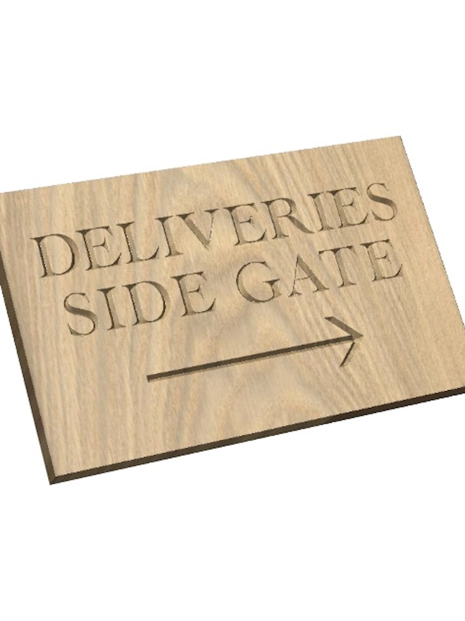 Personalised Oak Delivery Sign