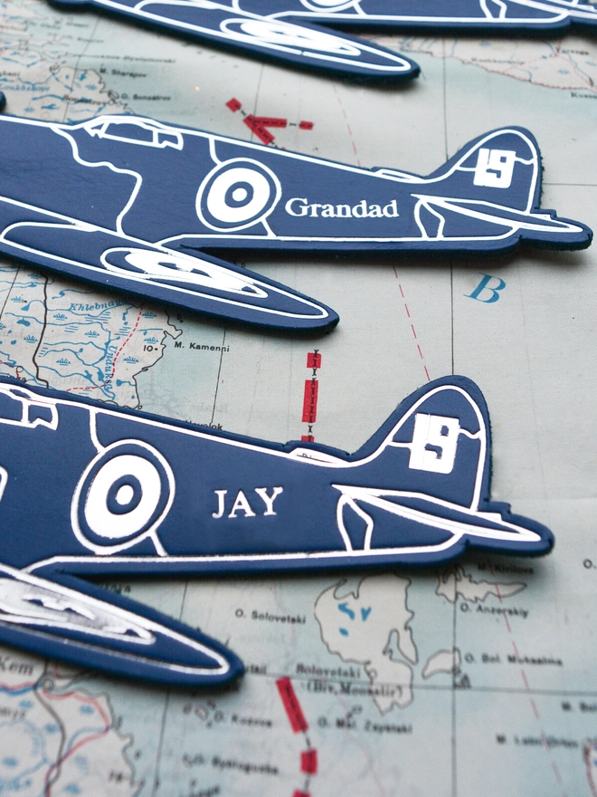 natthakur royal blue and silver leather bookmark