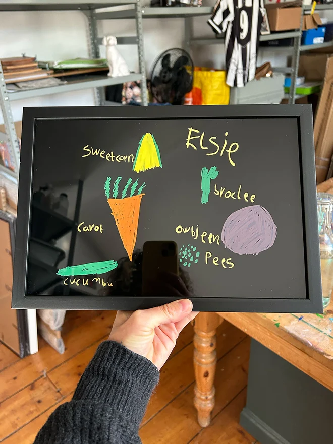 personalised gilded children's drawing