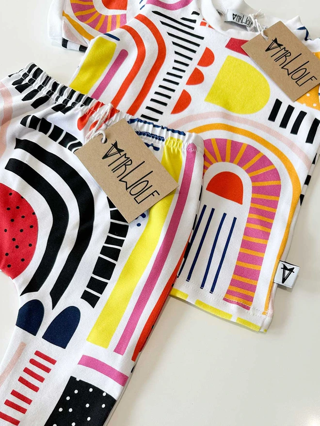 colour block print baby leggings, baby leggings, toddler leggings, colour block, art print