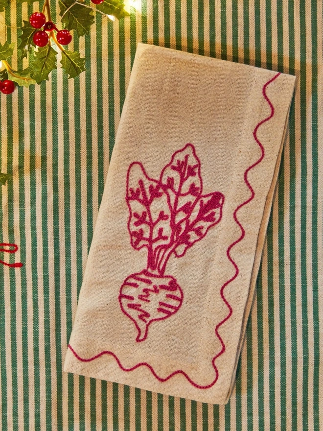 Turnip Vegetable Christmas napkins