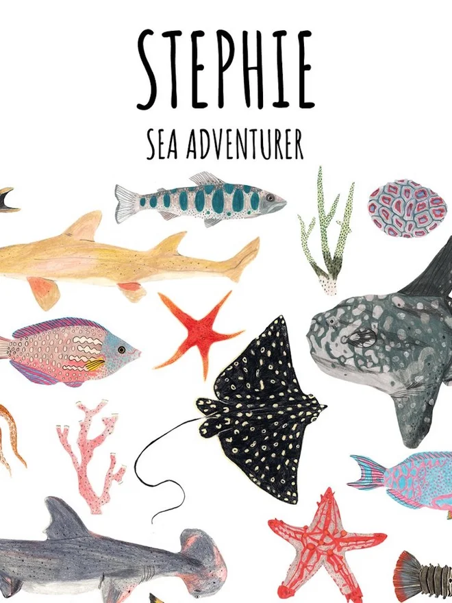 Personalised Sea Life Print