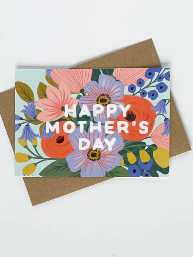 colourful bloom floral mothers day card