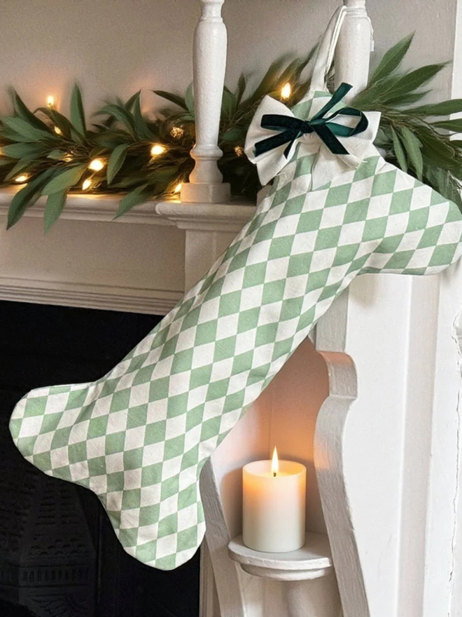 Pine Christmas dog stocking