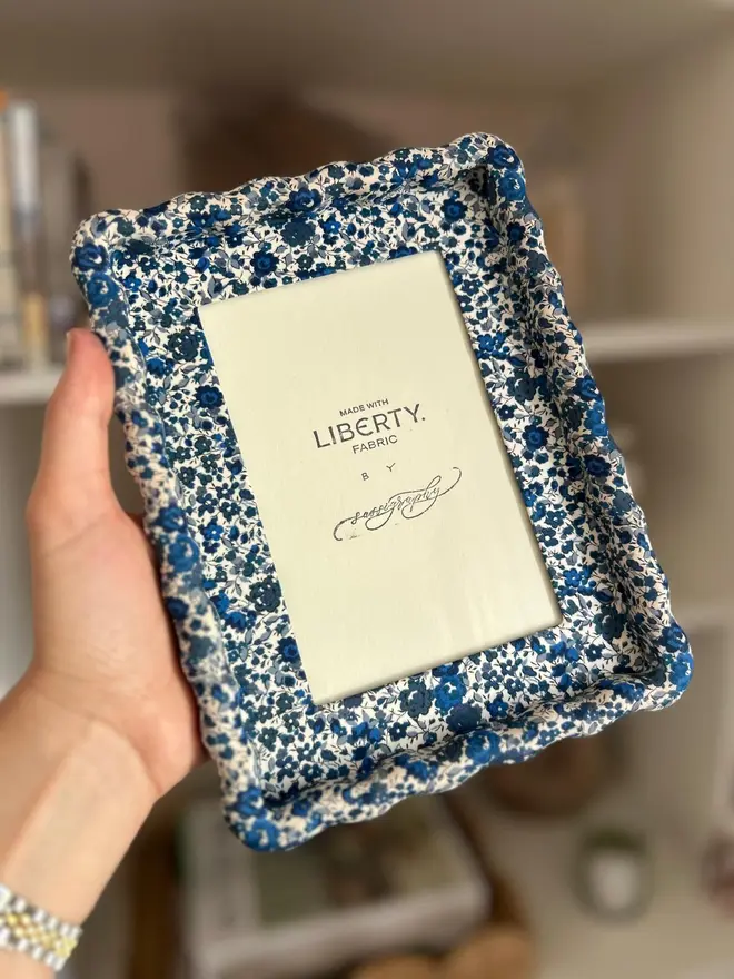 Liberty fabric wiggle frame
