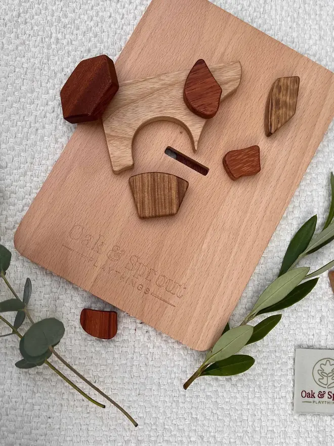 Sweet Scoops Wooden Persistence Jigsaw Puzzle Heirloom Toy, on a white background. 