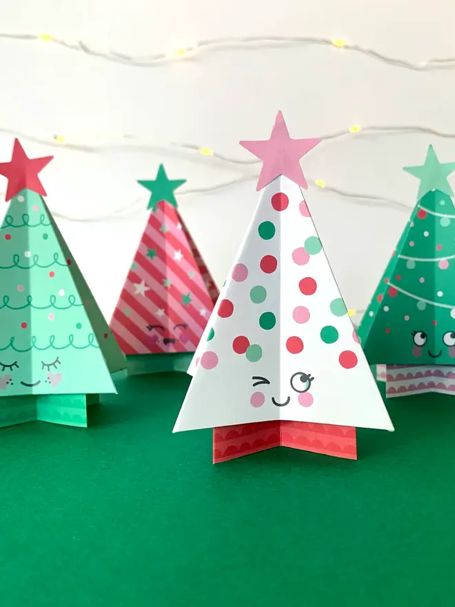 Fold Your Own Cute Origami Christmas Tree Kit 