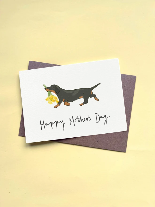 happy mothers day dog card dachshund