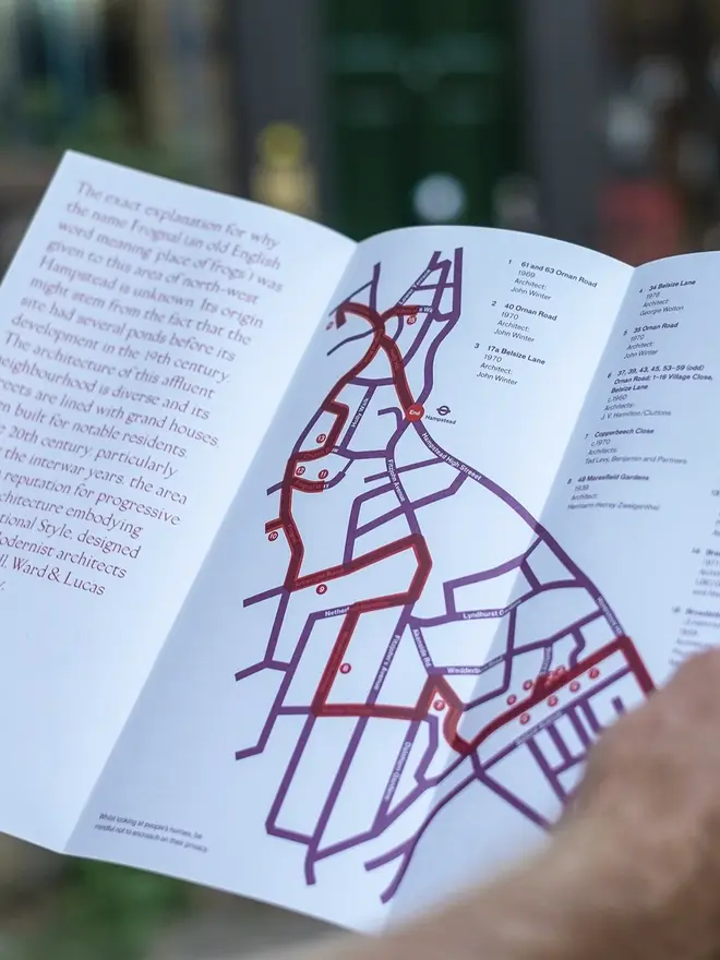 frognal, hampstead london walking guide. a paper walking map of north-west london.