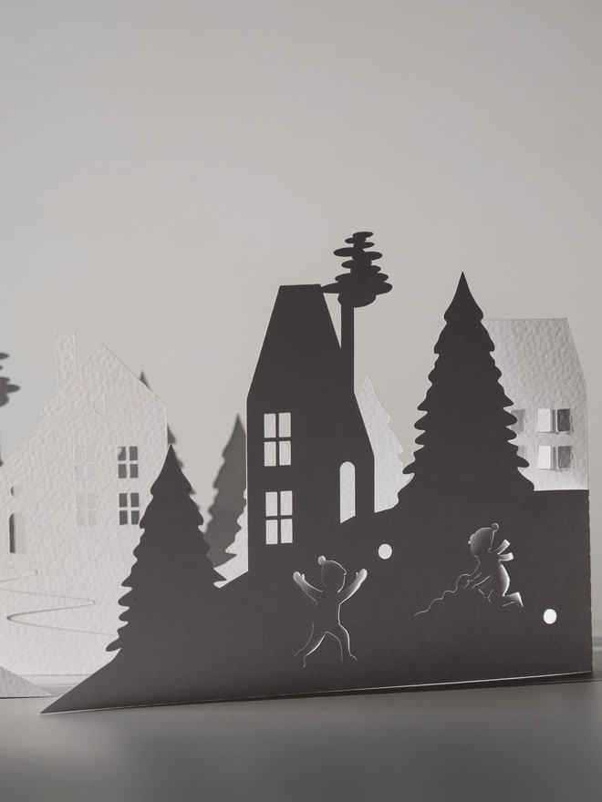 paper christmas scene