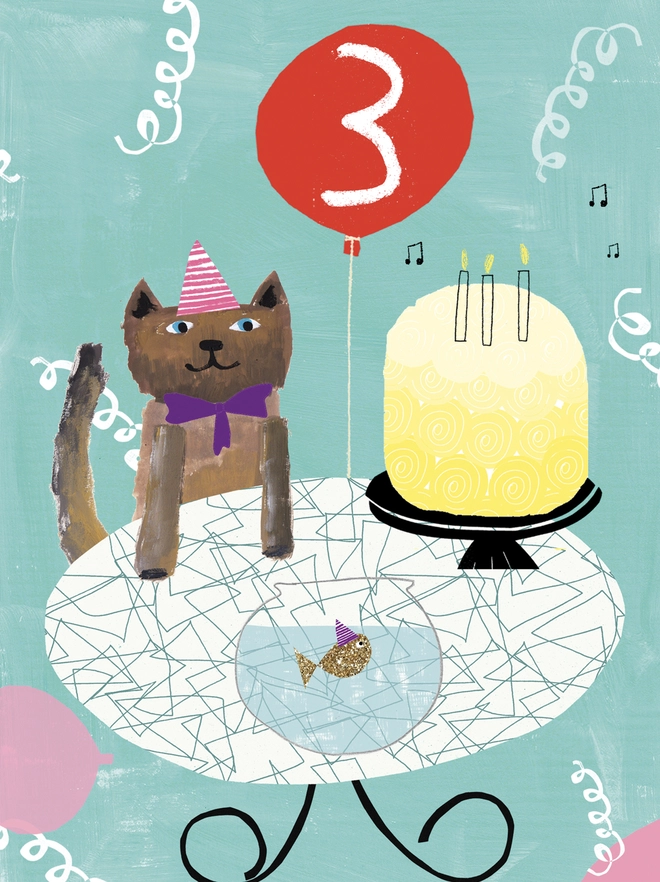 Children's Birthday Card - Age 3