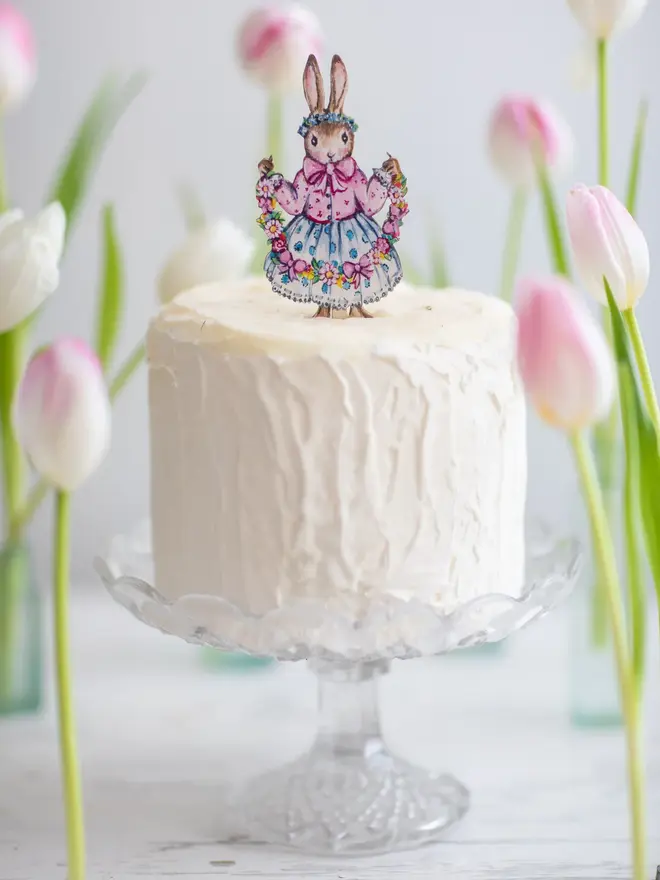 Flower Bunny Cake Topper