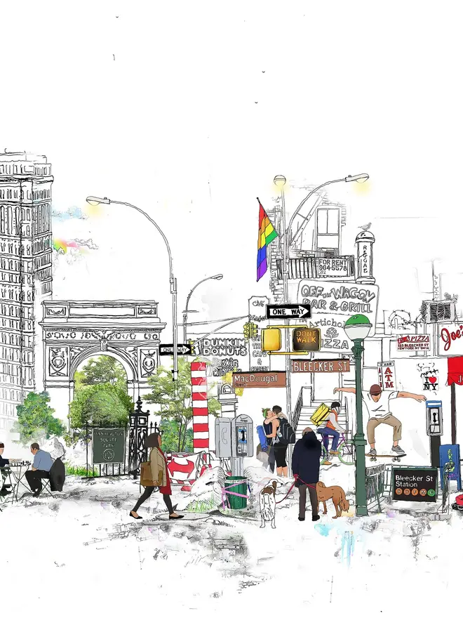 London To New York Panoramic View 2022 Print