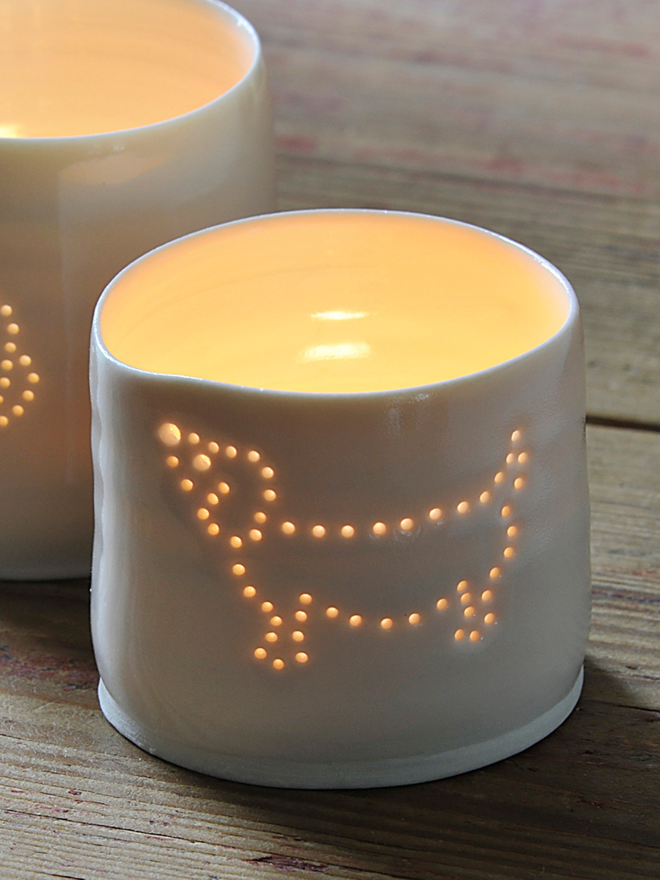 sausage dog mini porcelain tealight holder