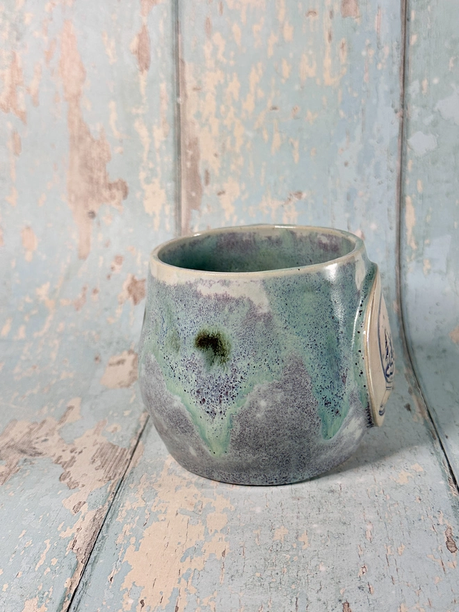Green and Purple Christmas Snow Globe Mug