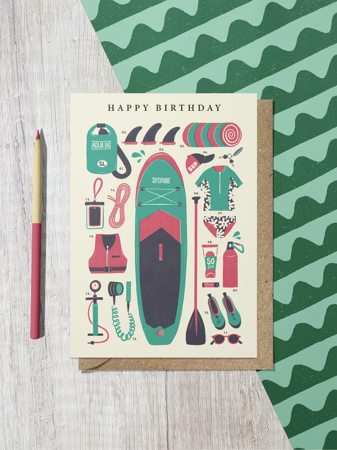Paddle boarding card