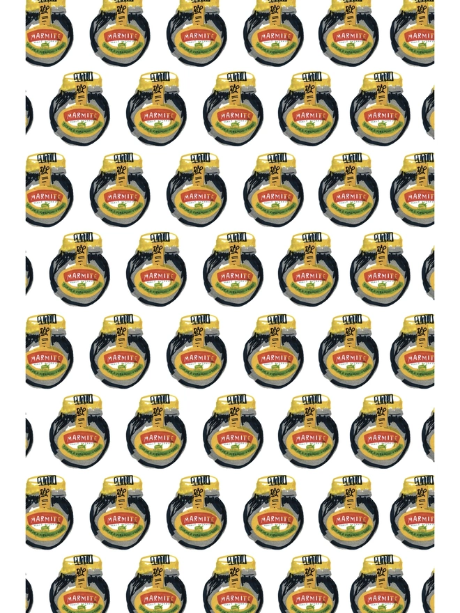 Marmighty Tea Towel, Repeat Pattern Marmite, Sarah Millin