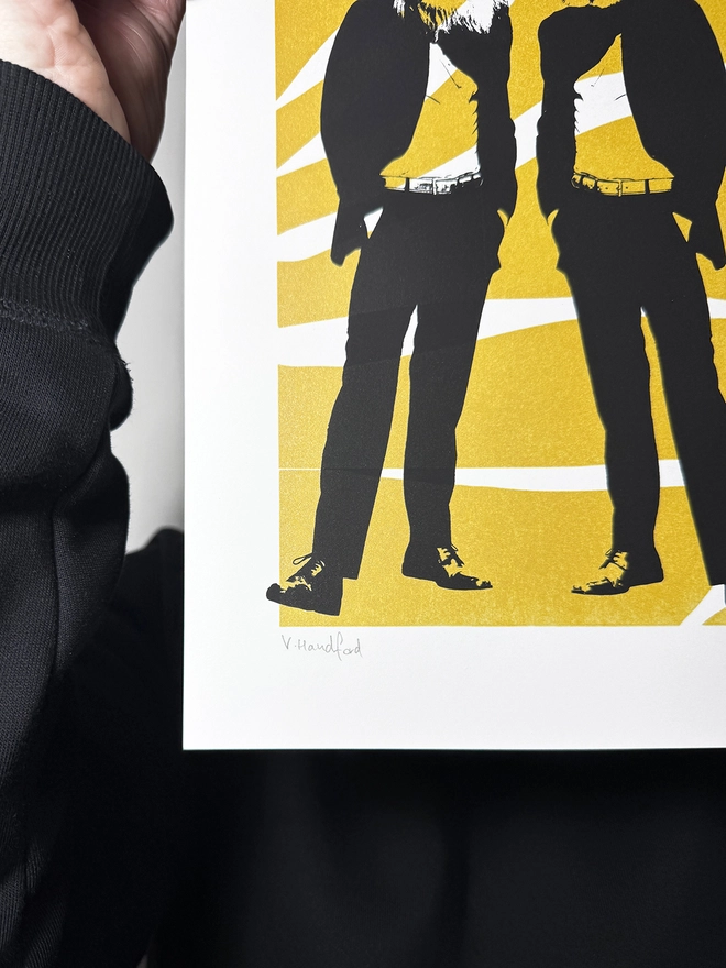 Golden Cats - Screen Printed Poster - A4 Size - hand signed