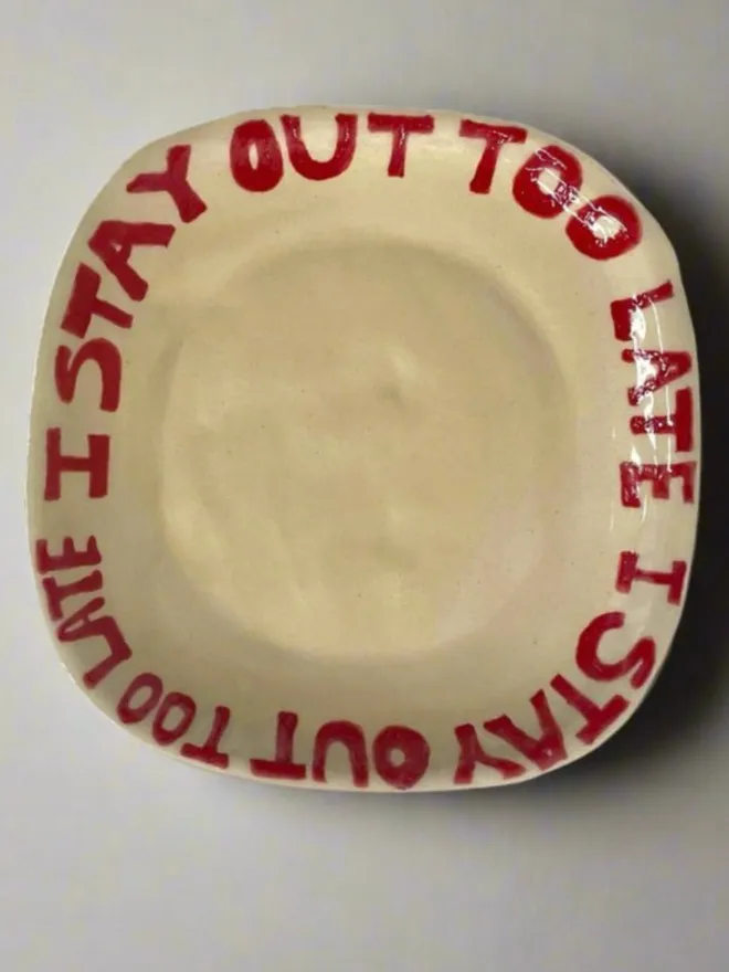 I Stay Out Too Late Trinket Tray Red