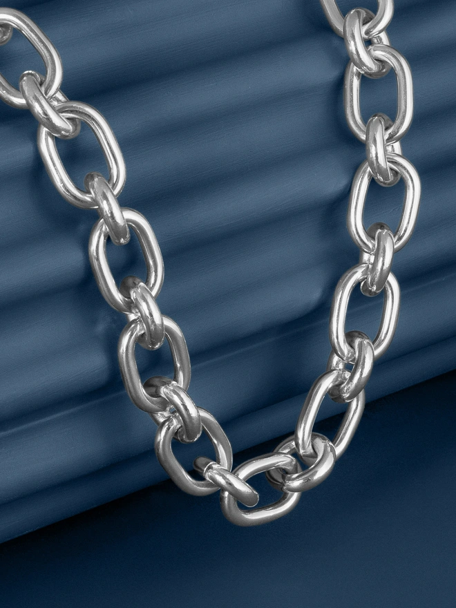 Loel Chunky Silver Mixed Chain Necklace