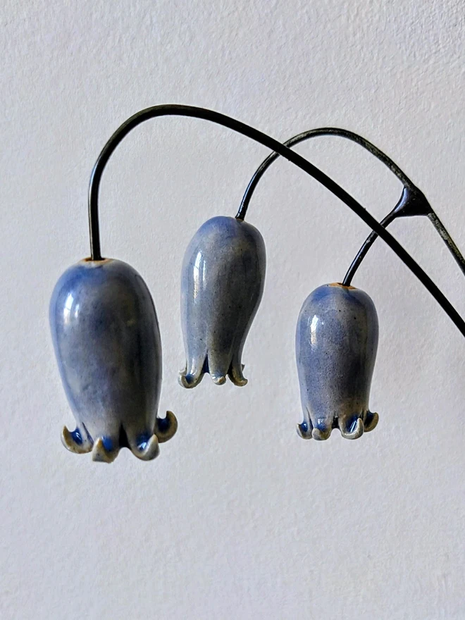 Ceramic Bluebells (Set of 3 Flowers)