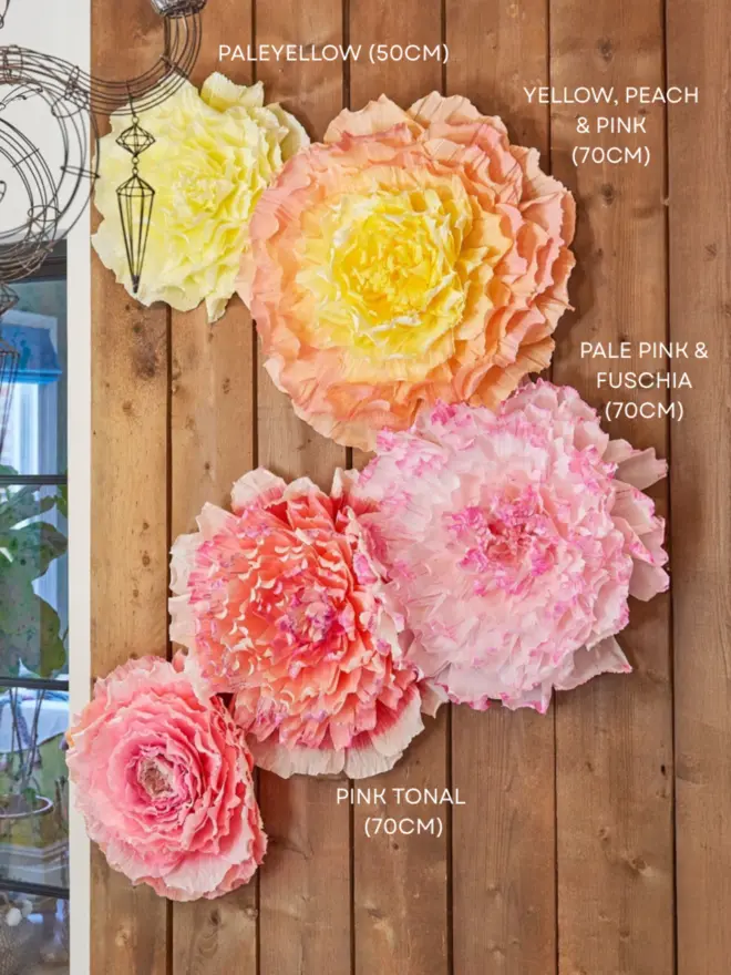 Crepe wall paper flowers