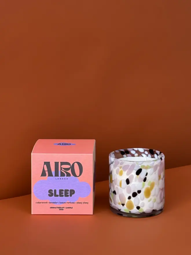 AIRO SLEEP candle in white glass