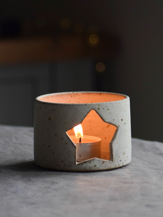 Ceramic star tea light holder