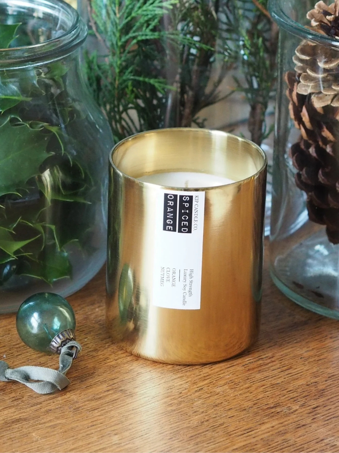 Spiced orange Christmas candle