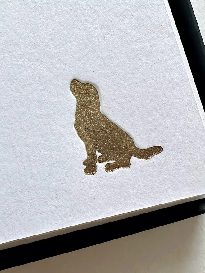 Personalised Companion Correspondence Cards (Set Of 10, 20), golden labrador icon in corner of white correspondence letter. 