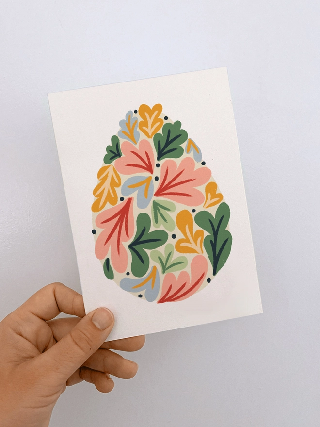 spring floral easter egg card