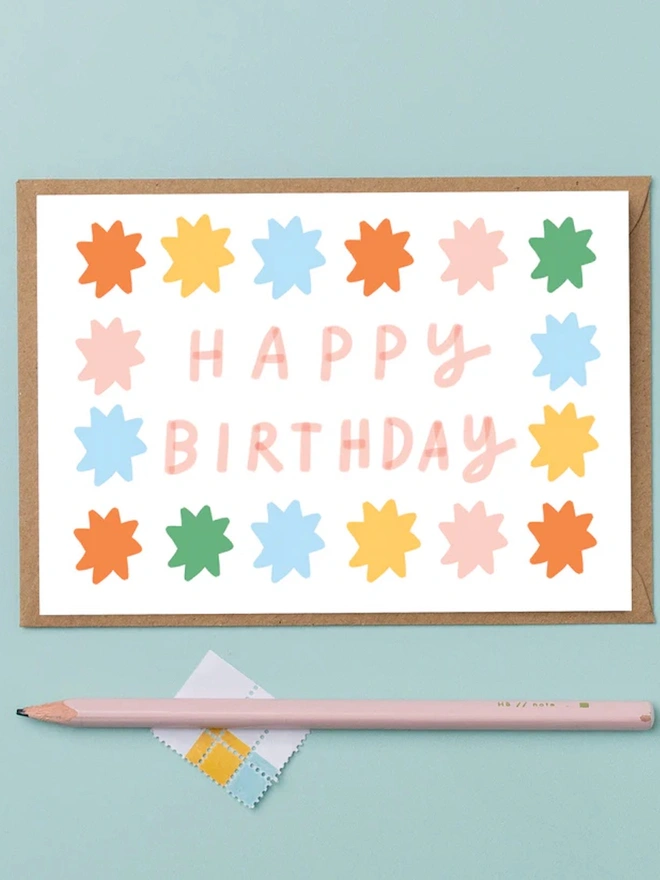 'Happy Birthday' Stars Greeting Card