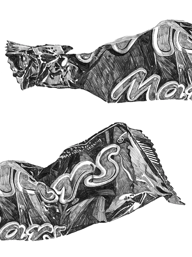 Detail of Crumpled chocolate bar 5 Art Print