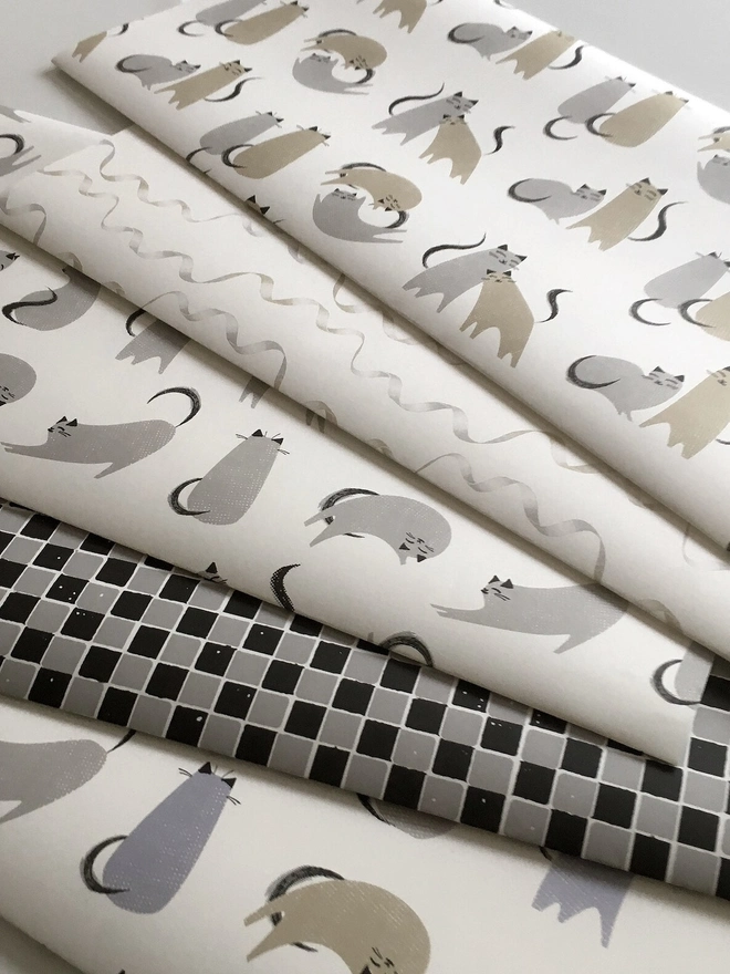 Grey Cat Wrapping Paper 