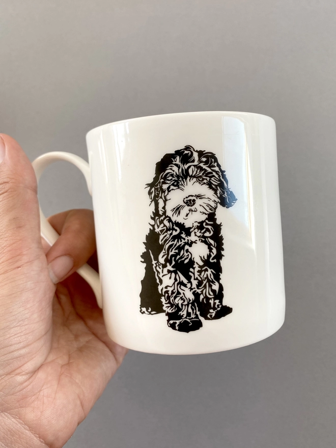 Reverse of the Cockapoo mug which is the same design that is on corresponding products