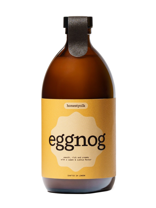 Honestyolk hero image cut out of the bottle