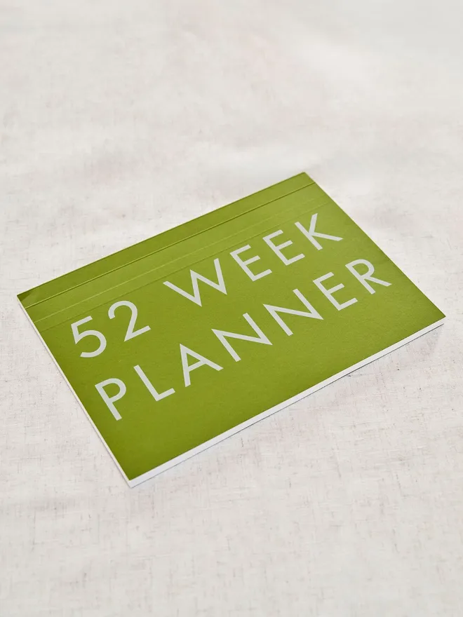 A4 Weekly Desk Planner - Moss Green Closed